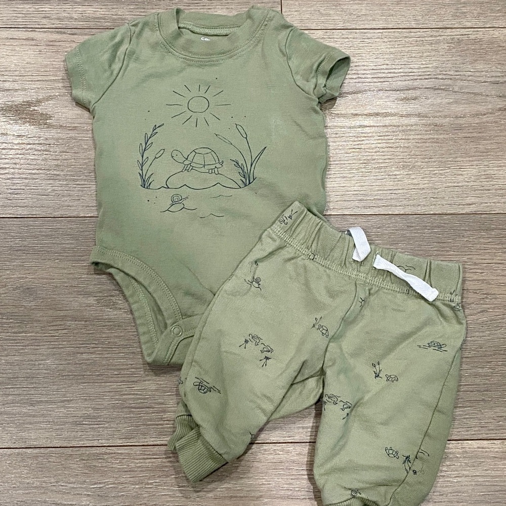 Turtle Onesie and Pants Set
